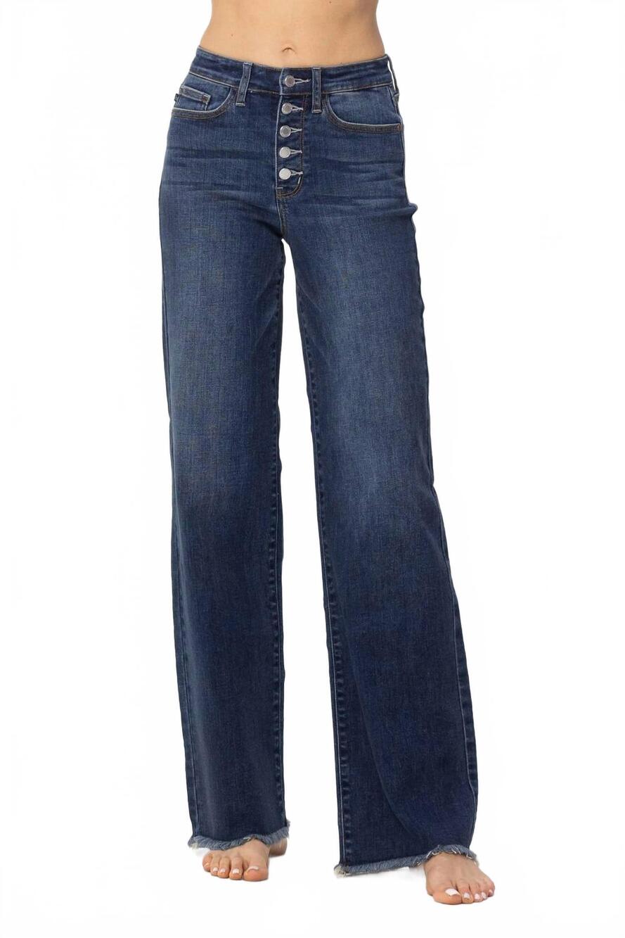 NEW JUDY BLUE women's charleston wide leg jeans in blue